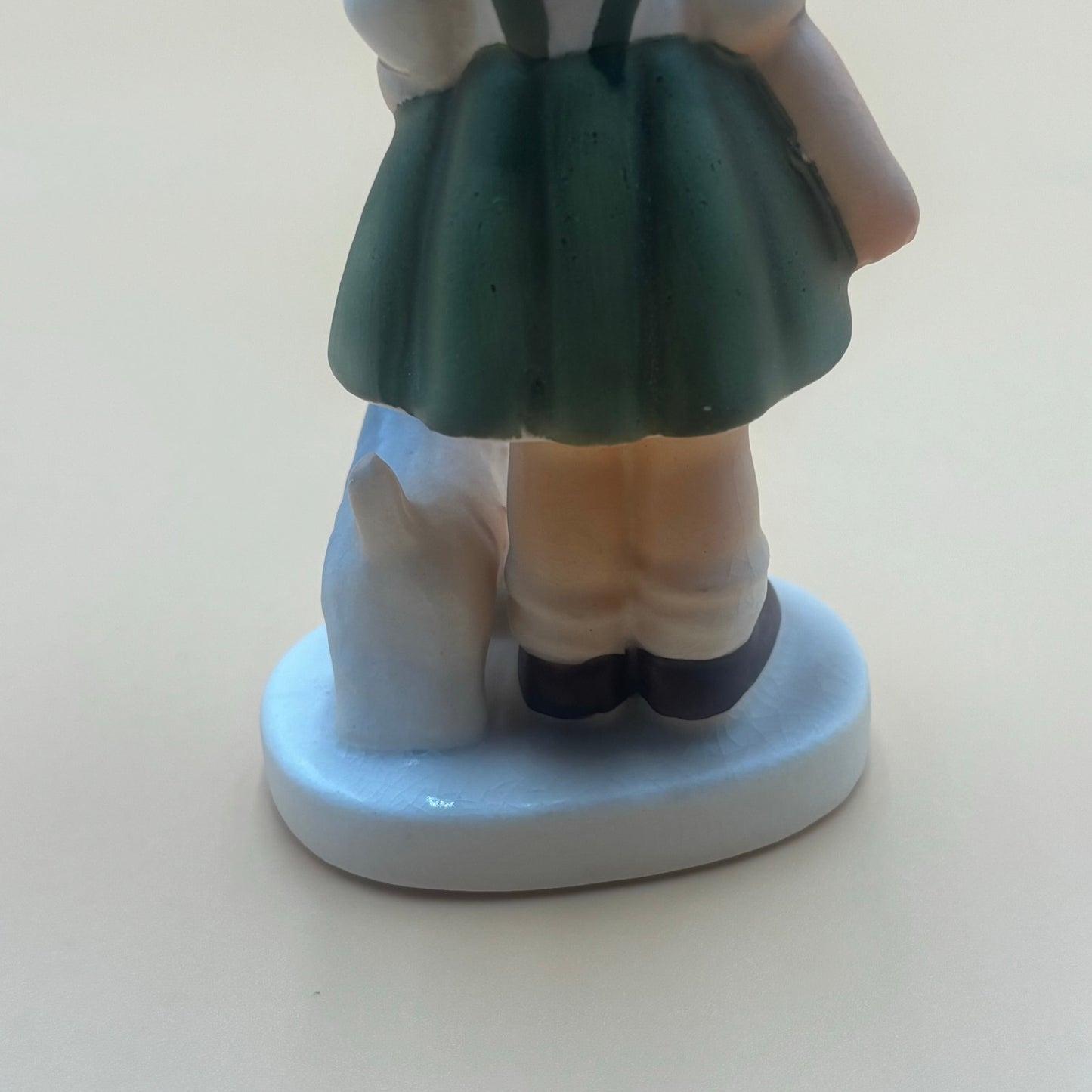 Vintage Girl with White Dog Figurine