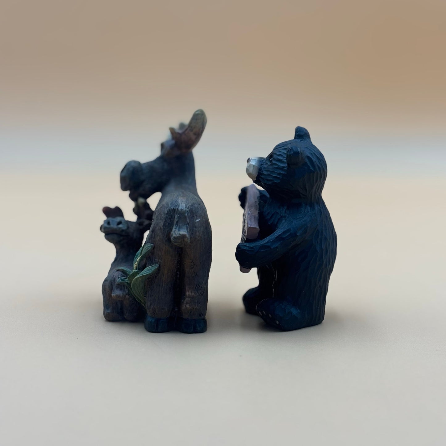 Bear and Moose Family Resin Figurines – Rustic Cabin Decor