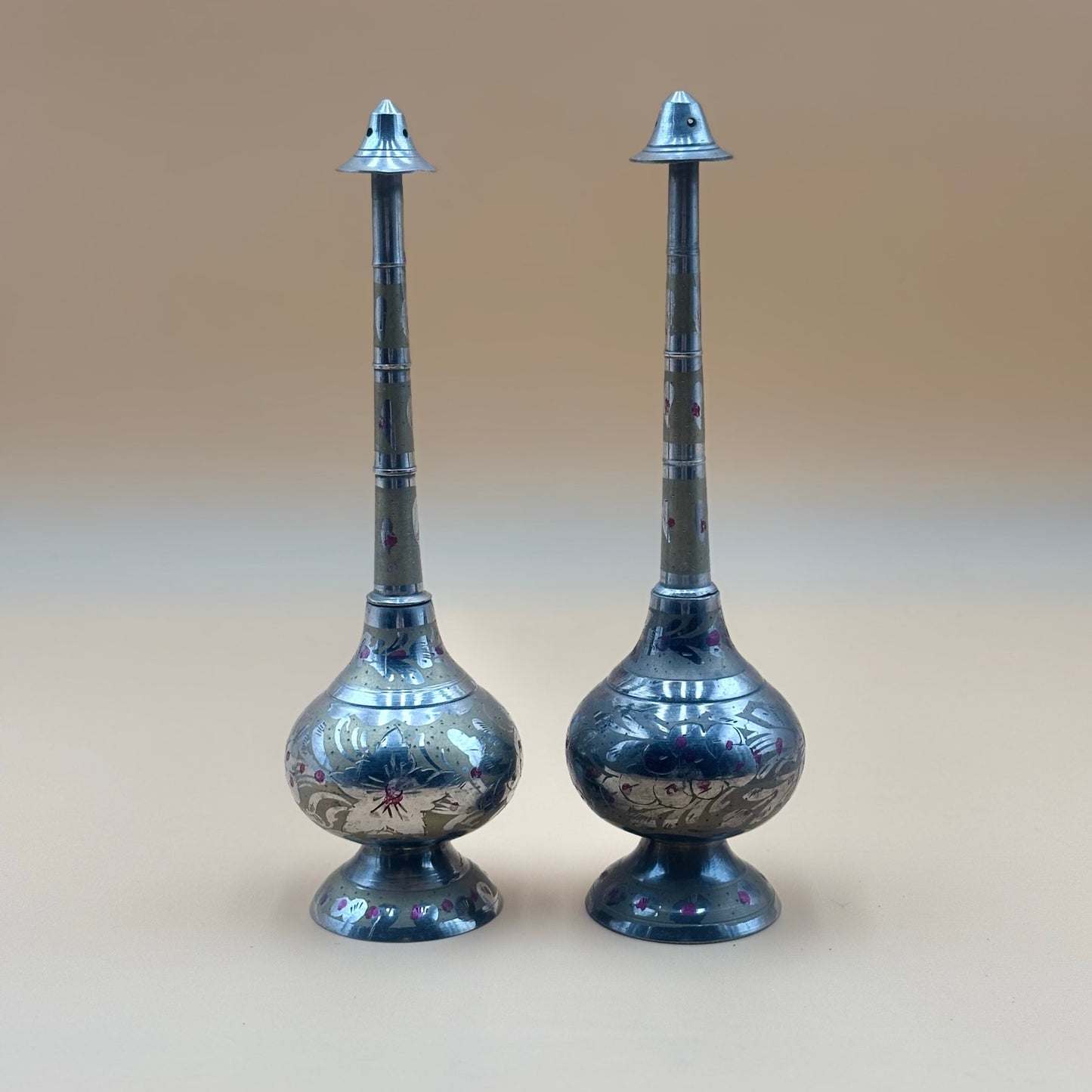 India Hand-Painted Holy Water Three-Piece Set