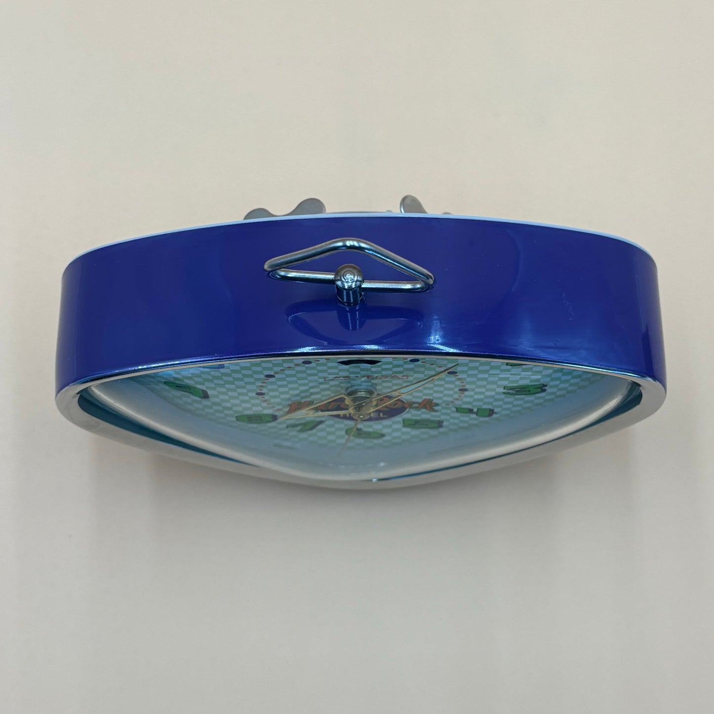 Vintage Hard Rock Hotel Las Vegas Alarm Clock - Purple & Green Triangle Wind-Up