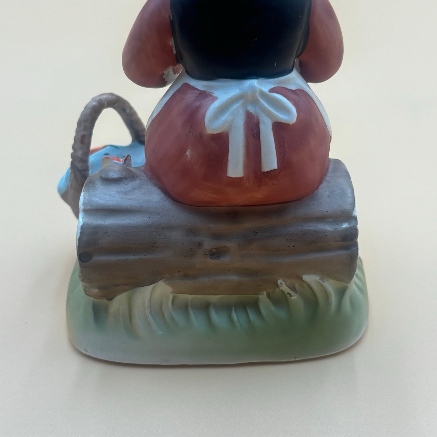 Vintage Erich Stauffer Figurine - Girl Peeling Apples #48512