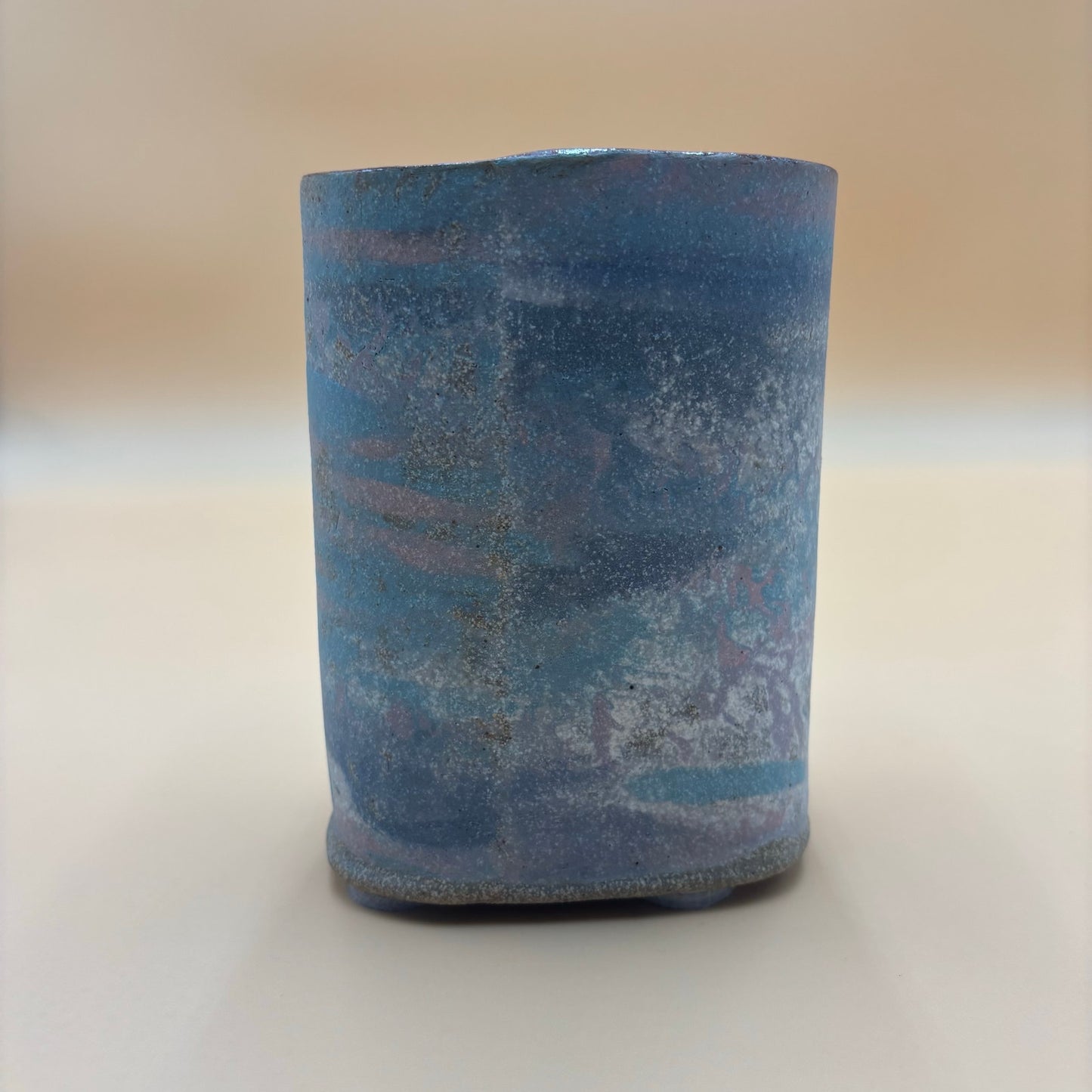 Handmade Ceramic Vase – Etched Tree & Moon Design (6.5” Tall)