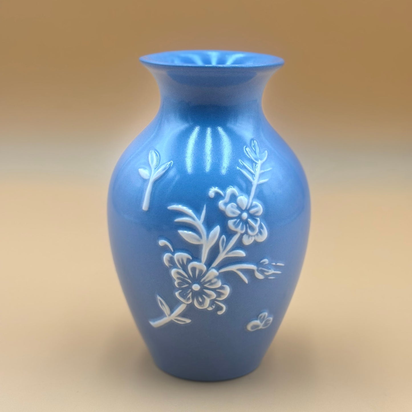 Stangl Pottery Blue Vase – Applique 4007 7"