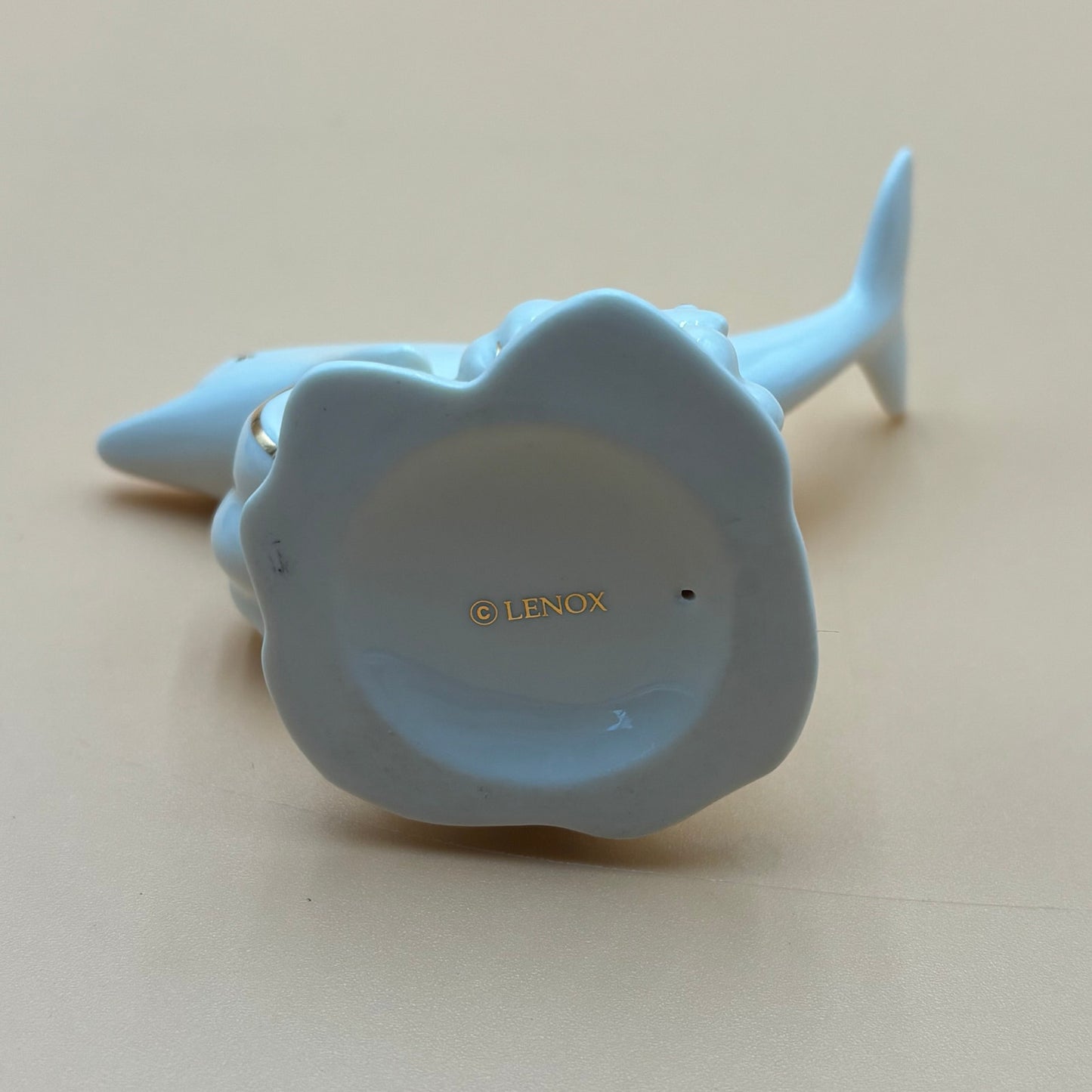 Lenox Porcelain Dolphin Figurine with Gold Accents