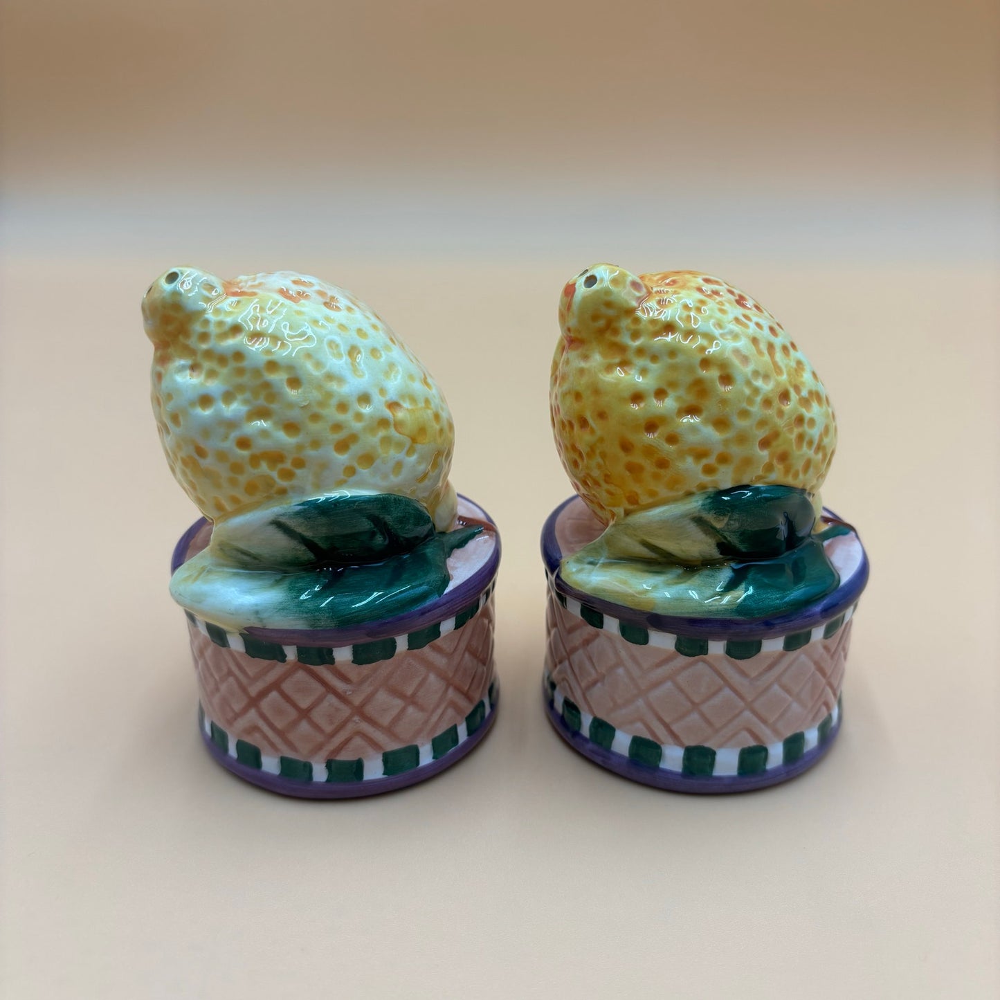 Vintage Lemon Salt & Pepper Shakers