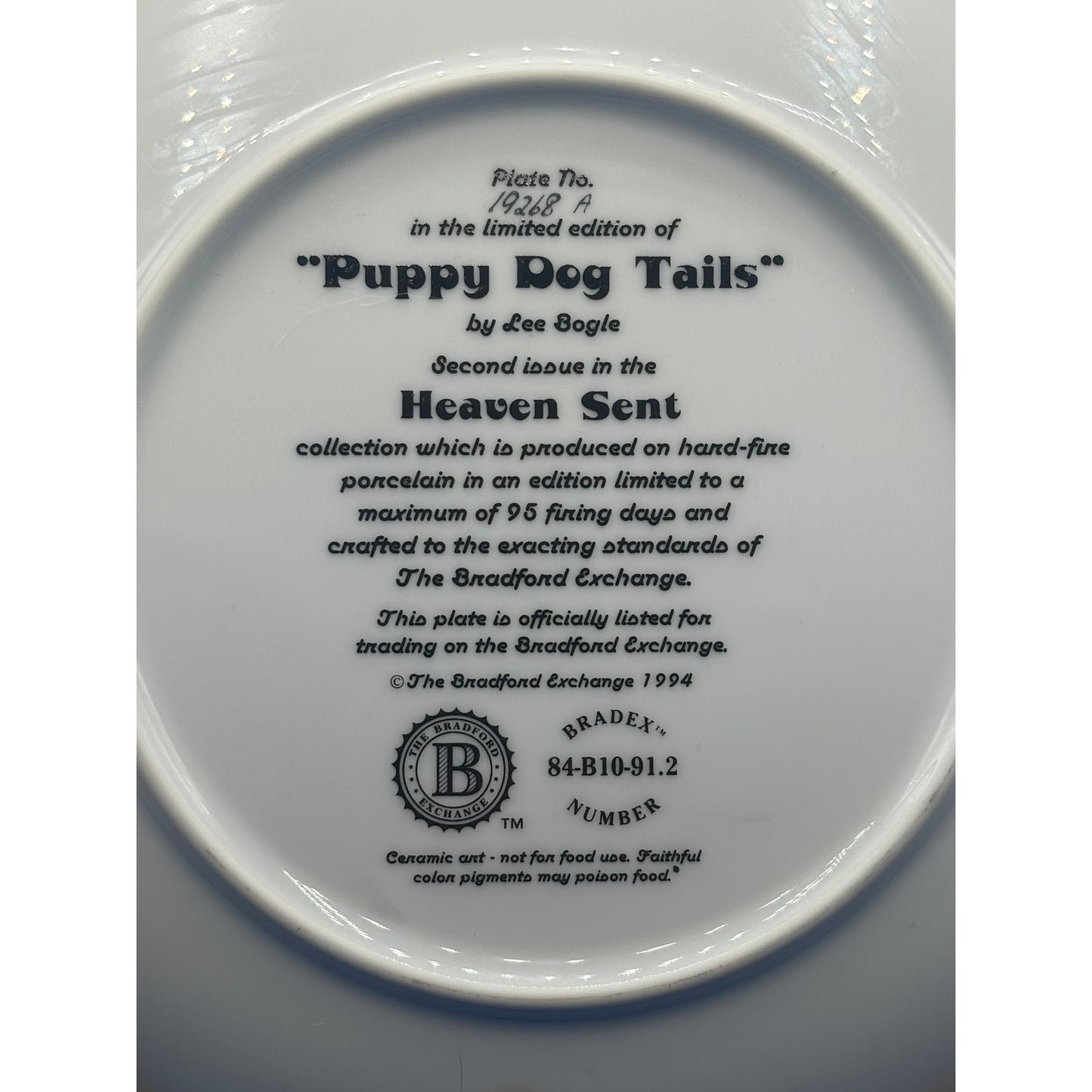 Puppy Dog Tails" Plate by Lee Bogle #15394C