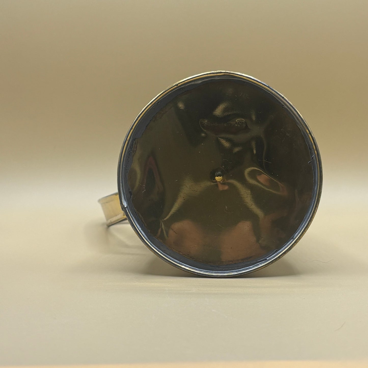 VTG English Tavern Scene Hammered Metal Pitcher - Gold Patina