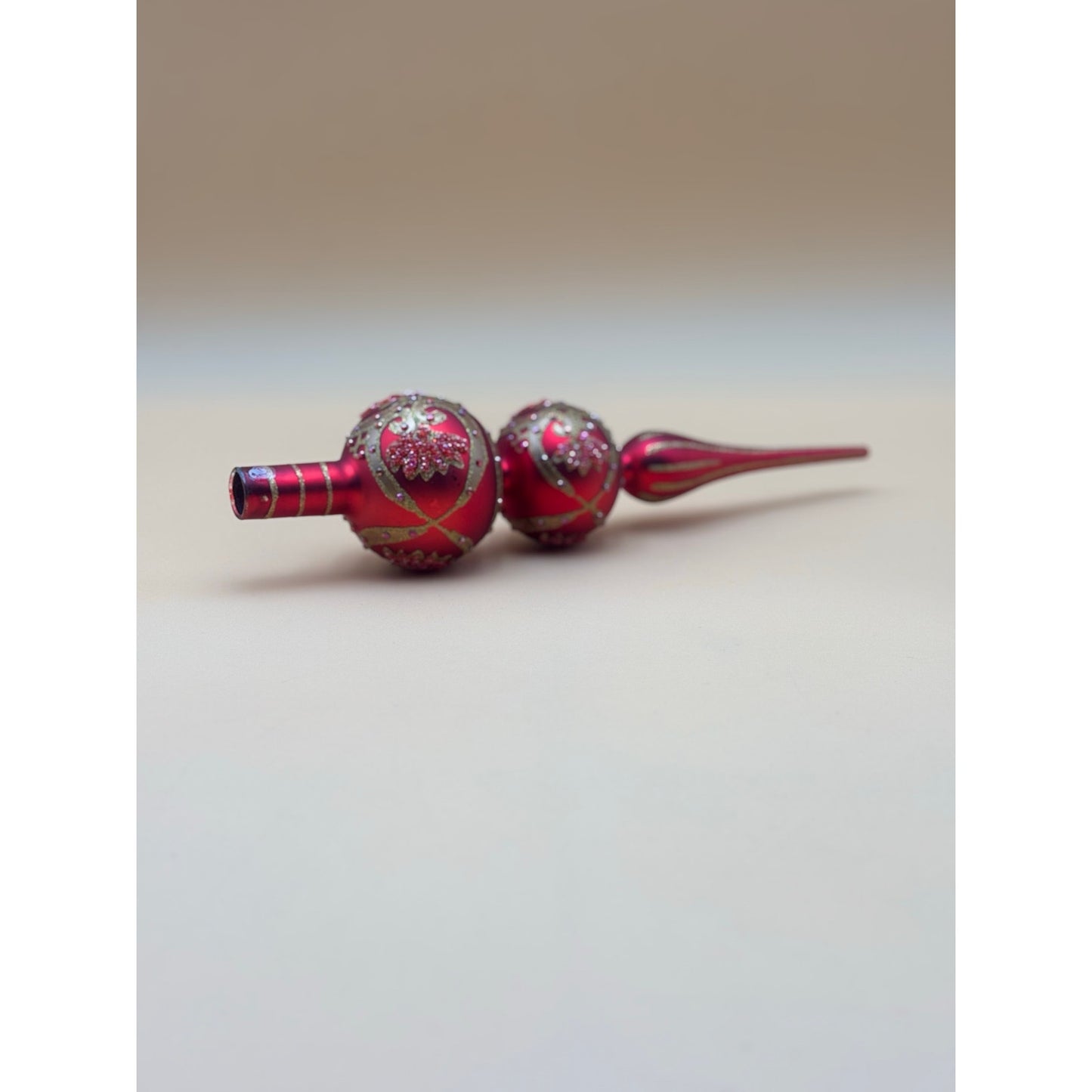 Waterford Charisma Red Glass Tree Topper 12 in.