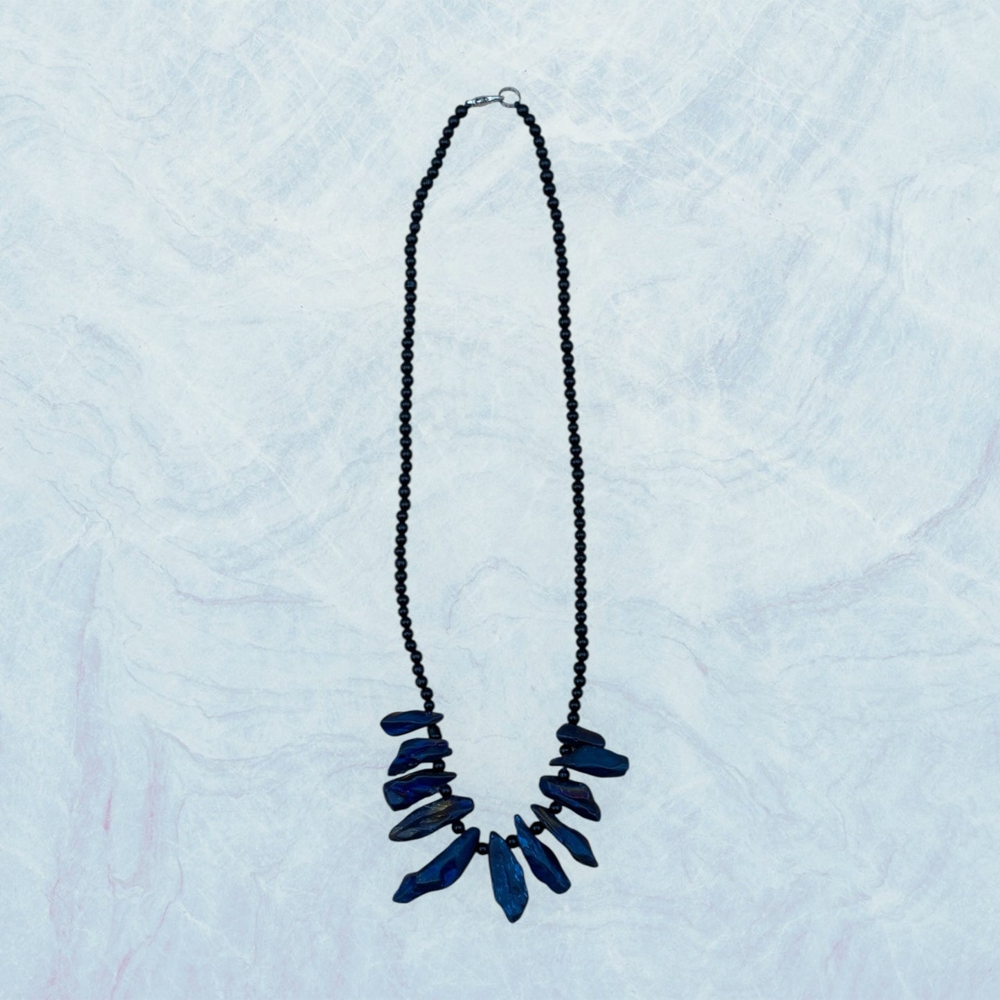 Blue Aura Quartz Crystal Necklace