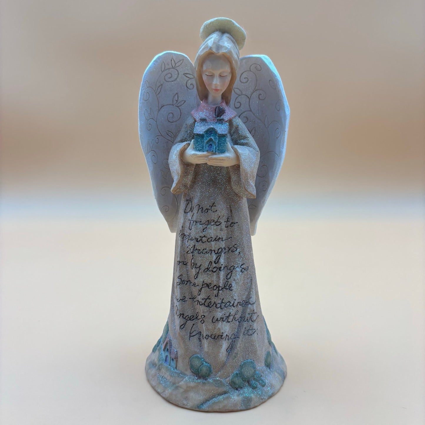 2002 Enesco Foundations Angel Figurine – Hebrews 13:2 by Karen Hahn
