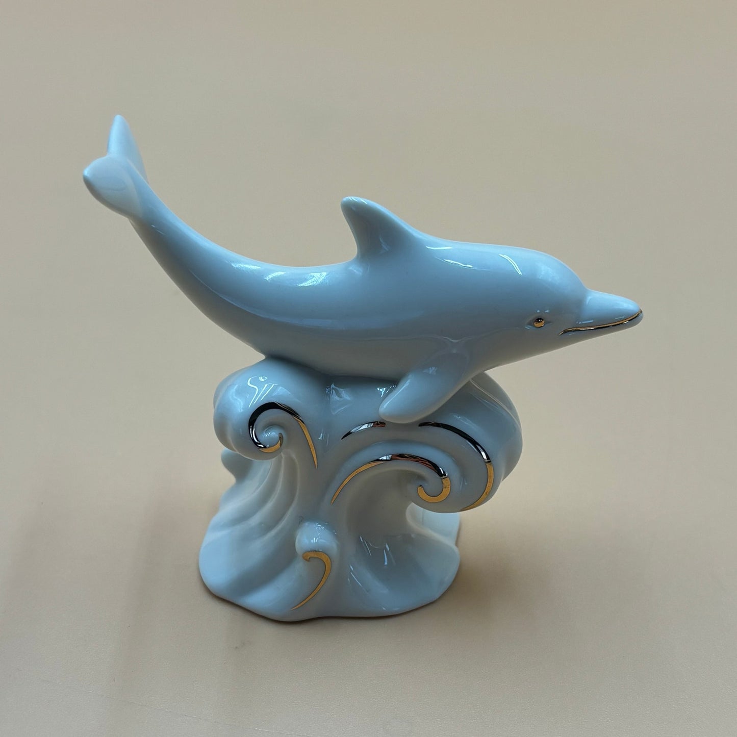 Lenox Porcelain Dolphin Figurine with Gold Accents