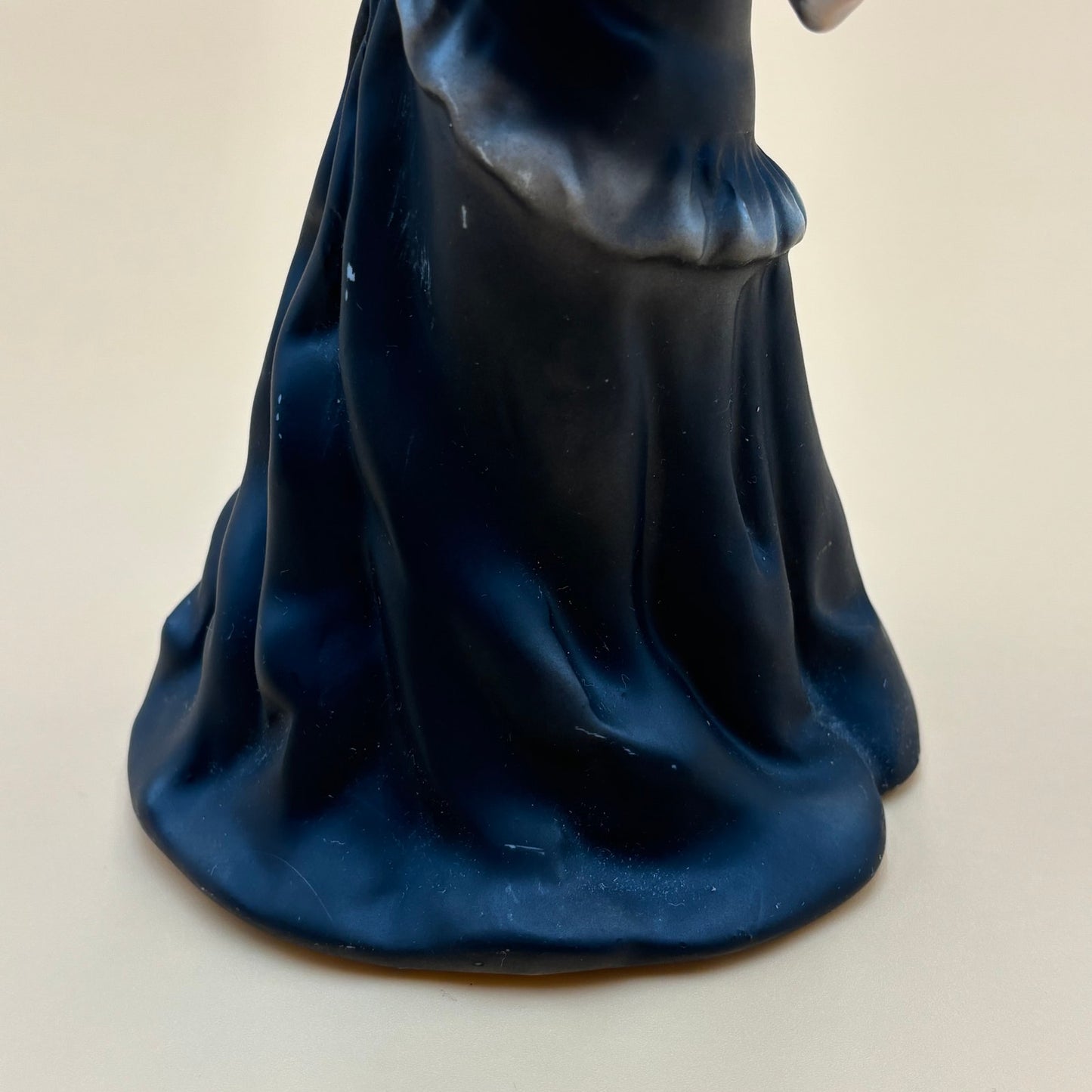Vintage Porcelain Elegant Lady Figurine in Black Dress with Hat
