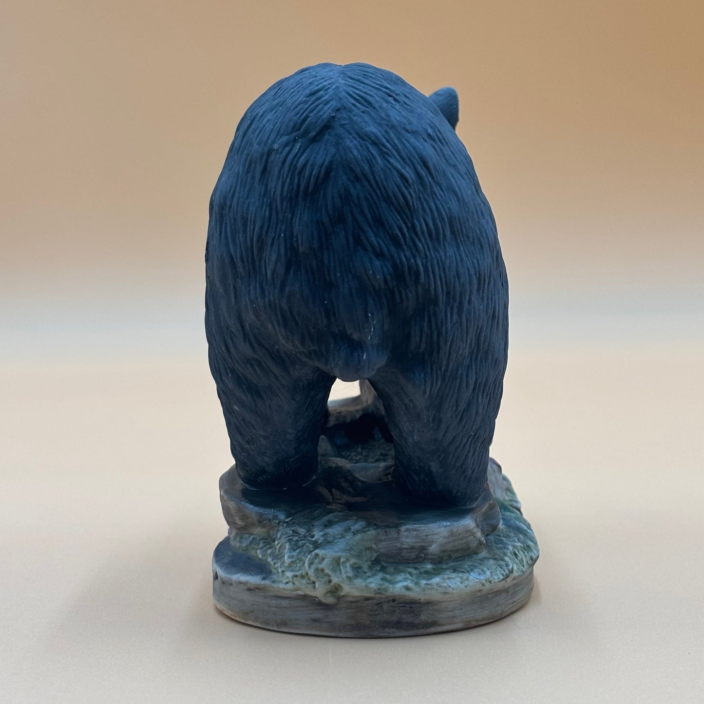 Vintage Lefton China Black Bear Figurine Branch with Berries Hand Painted