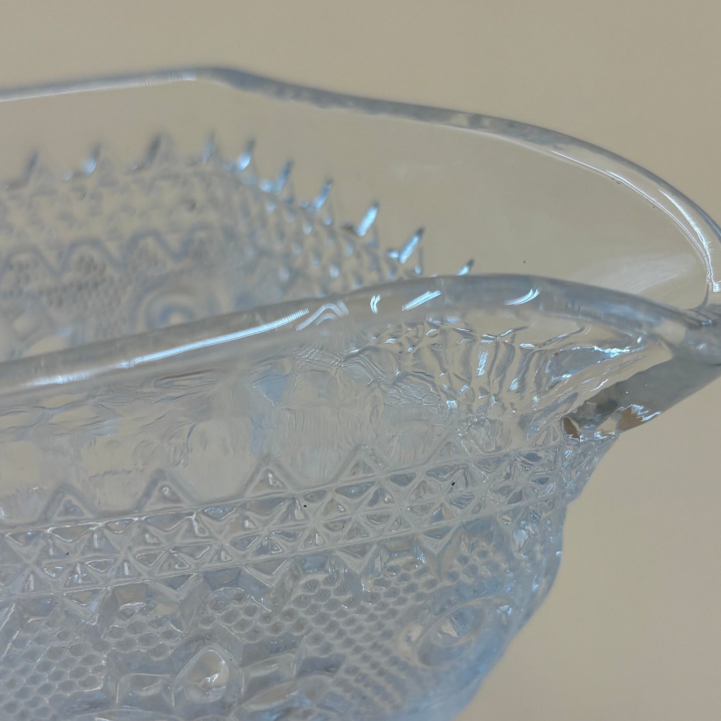 Vintage Indiana Glass Diamond Pattern Sugar and Creamer Set