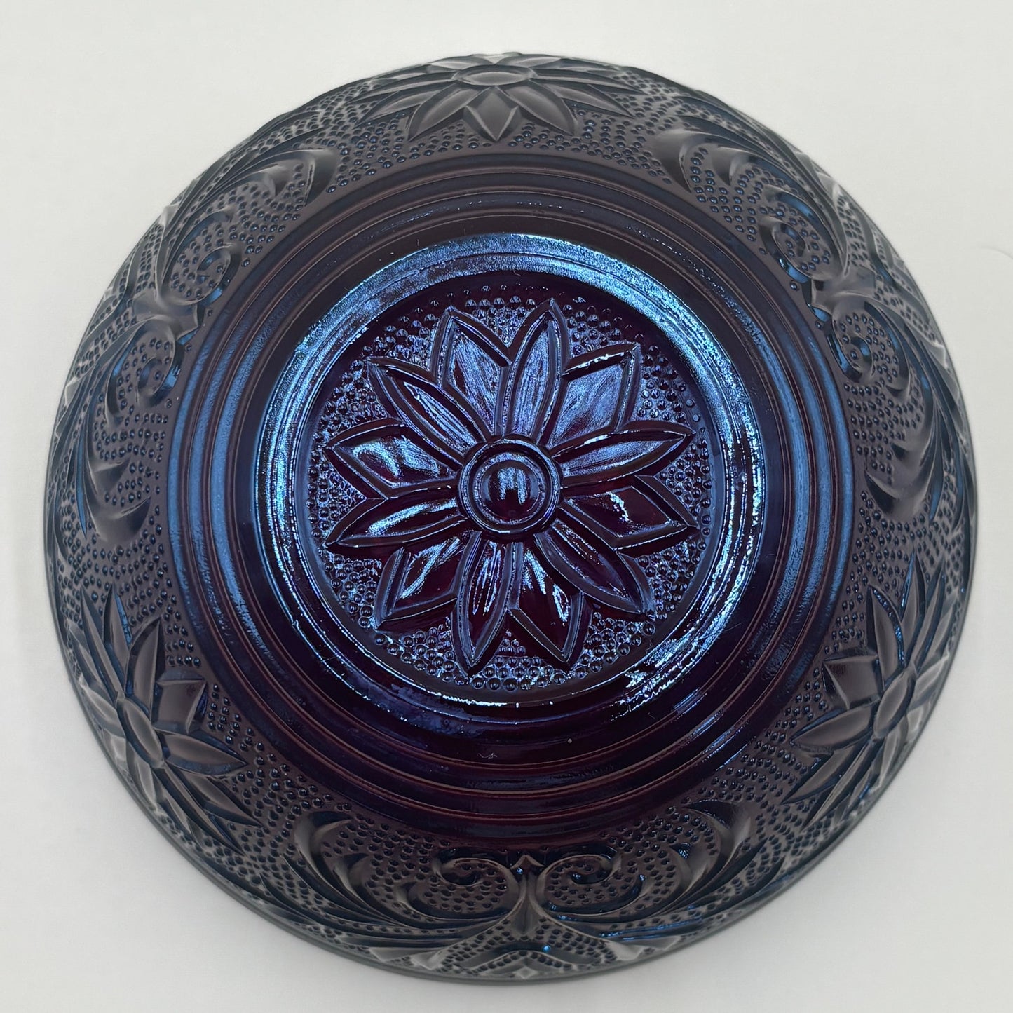 Vintage Royal Ruby Red Depression 5 1/4" Glass Bowl - Anchor Hocking Sandwich Pattern