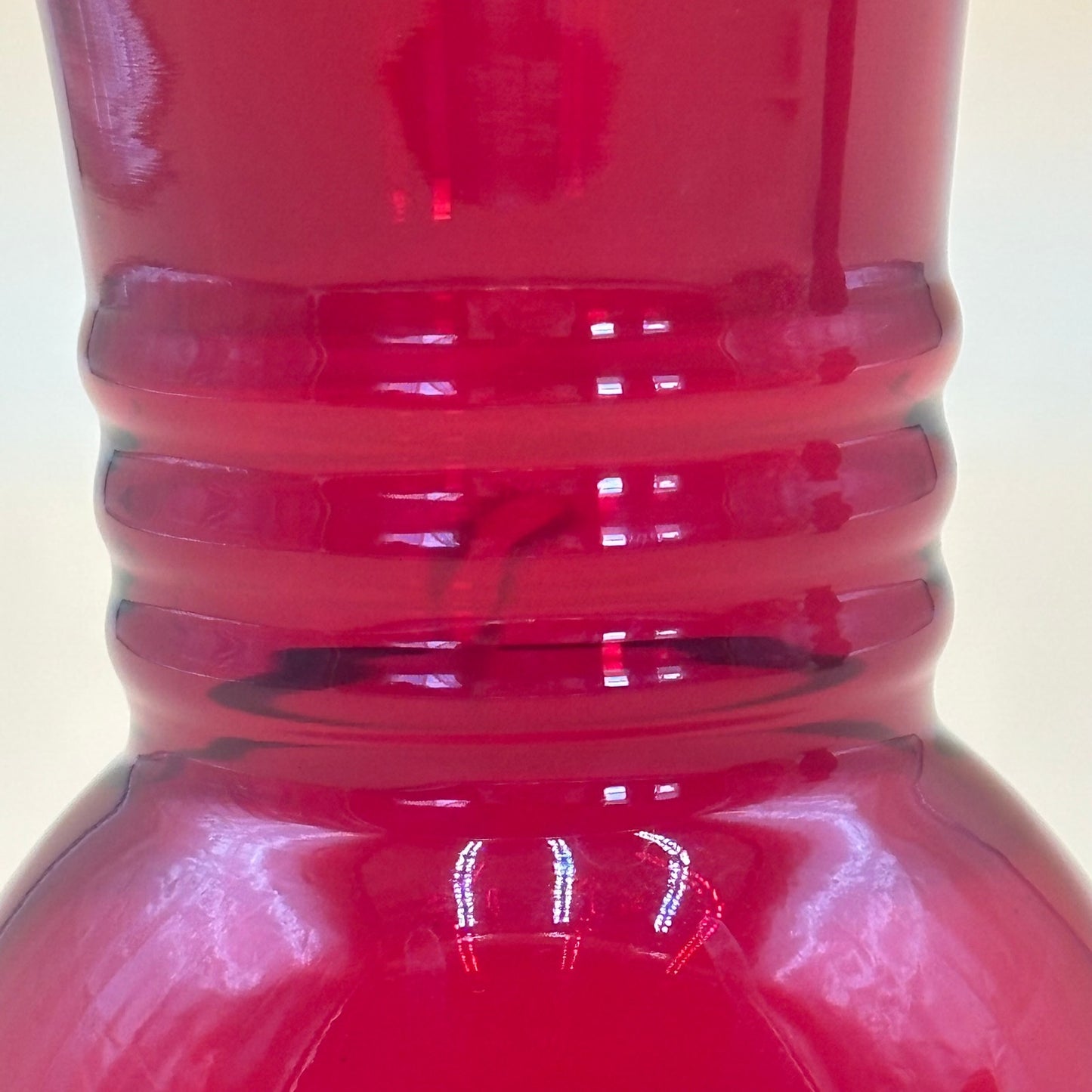 Vintage Ruby Red Glass Vases - Pair of Two Different Styles