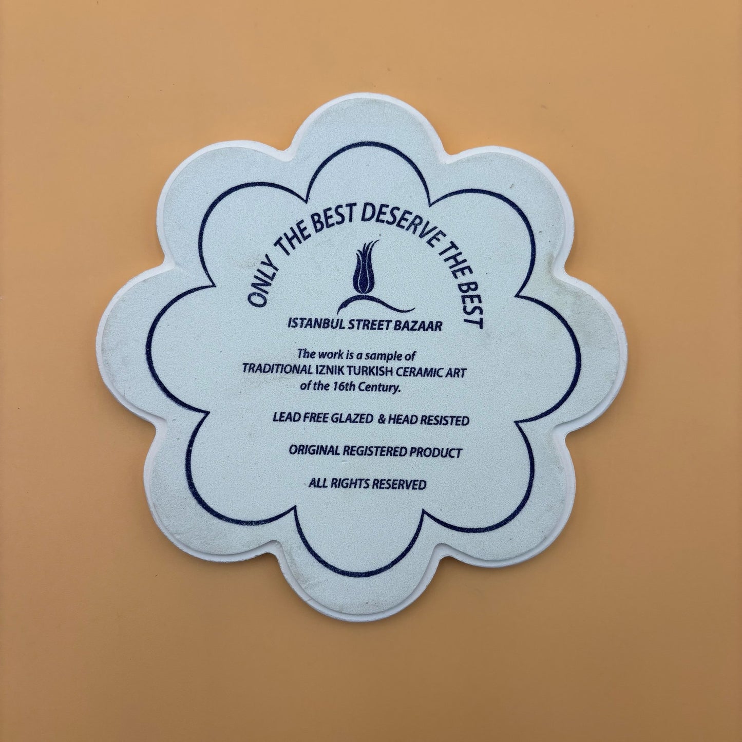 Istanbul Street Bazaar Iznik Turkish Ceramic Trivet – 7.25” Floral Tile