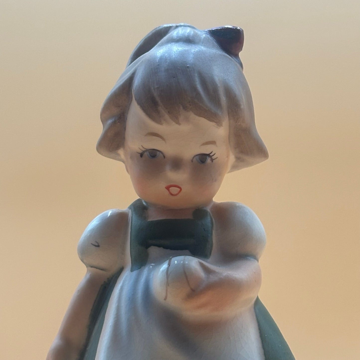 Vintage Girl with White Dog Figurine