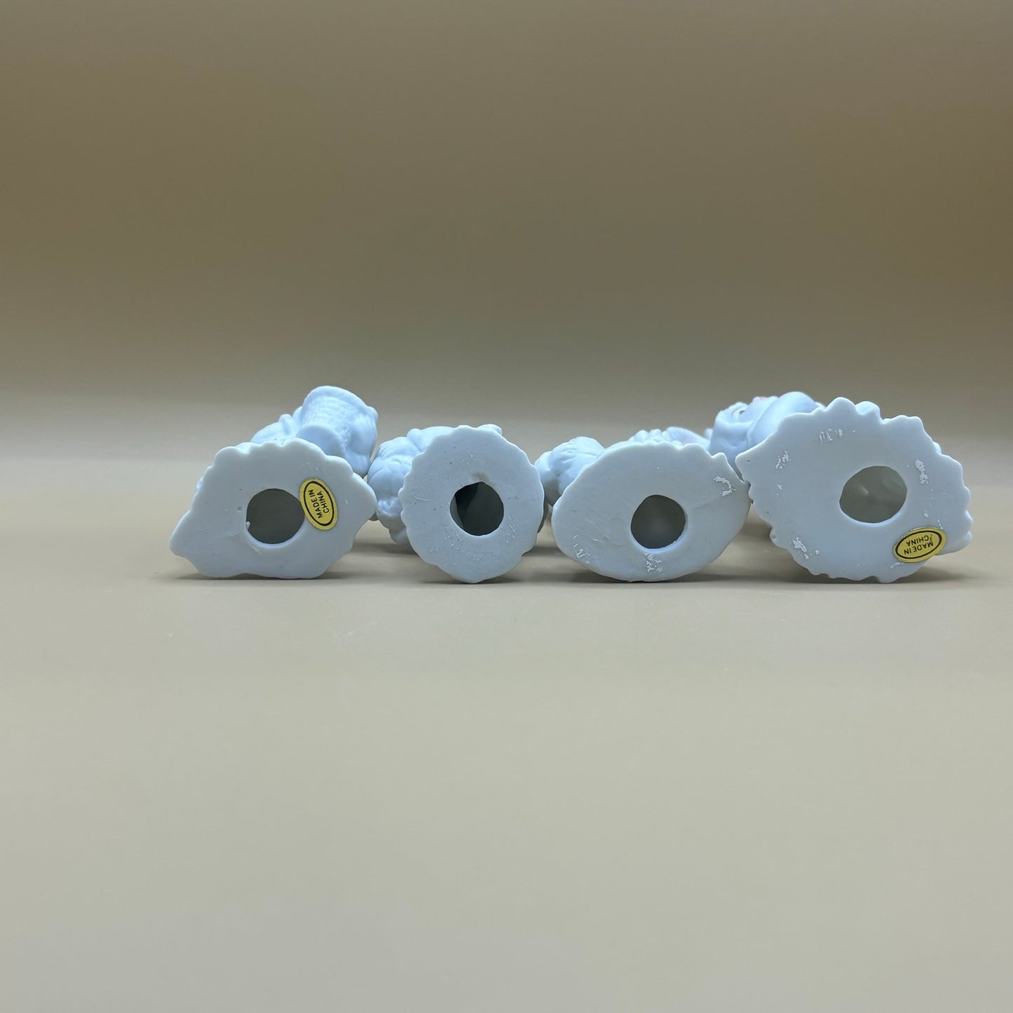 VTG Set of 4 White Porcelain Easter Bunny Figurines