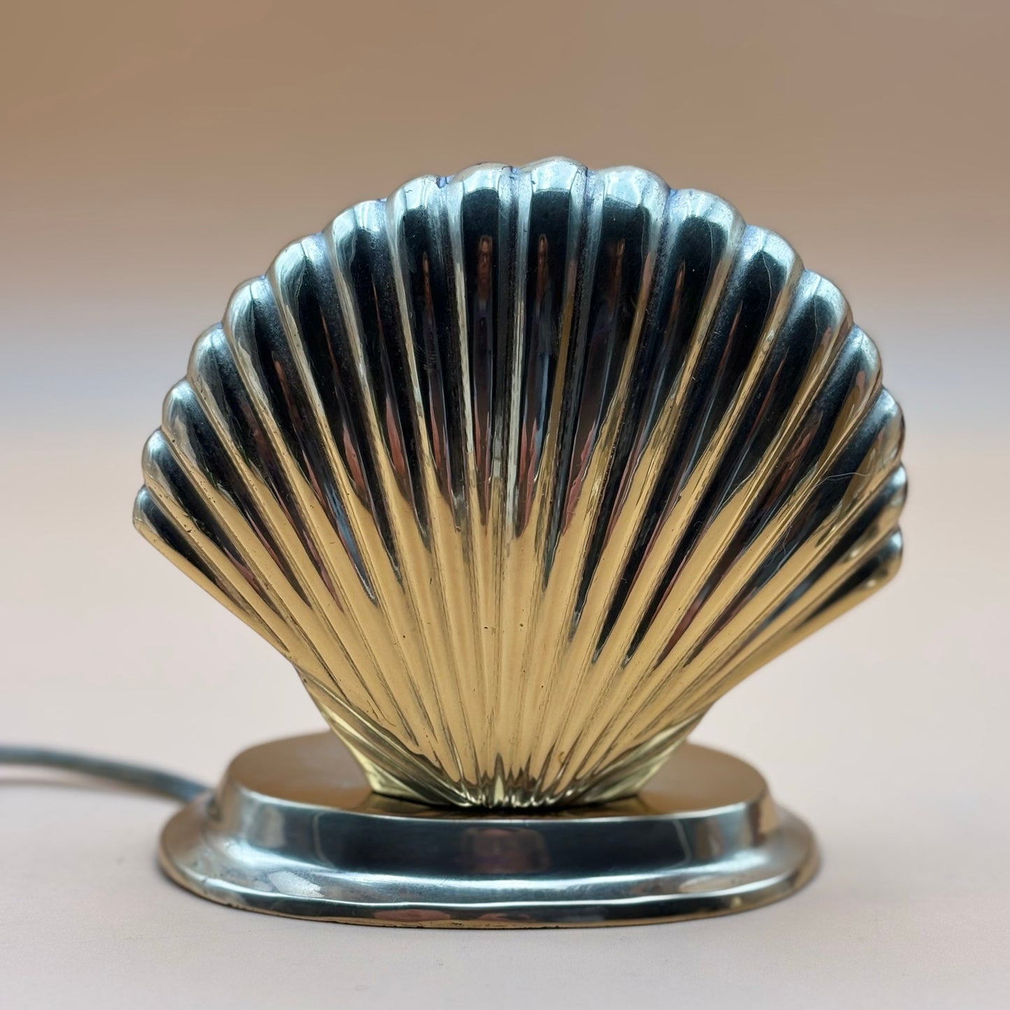 Vintage Brass Seashell Hollywood Regency Coastal Glam Lamps  Made in India