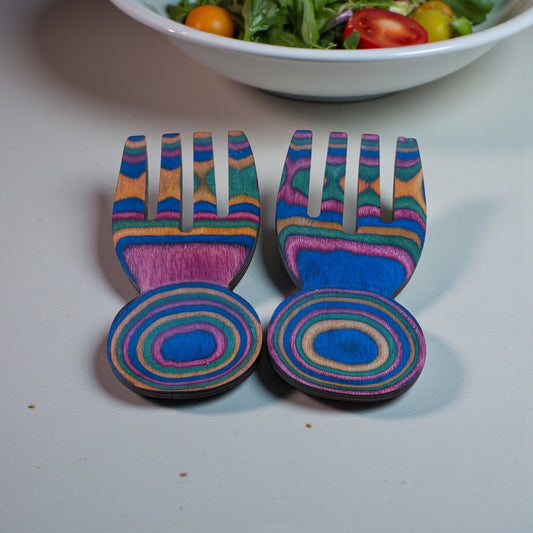 Vintage Wood Pakkawood Salad Hands – Multicolor