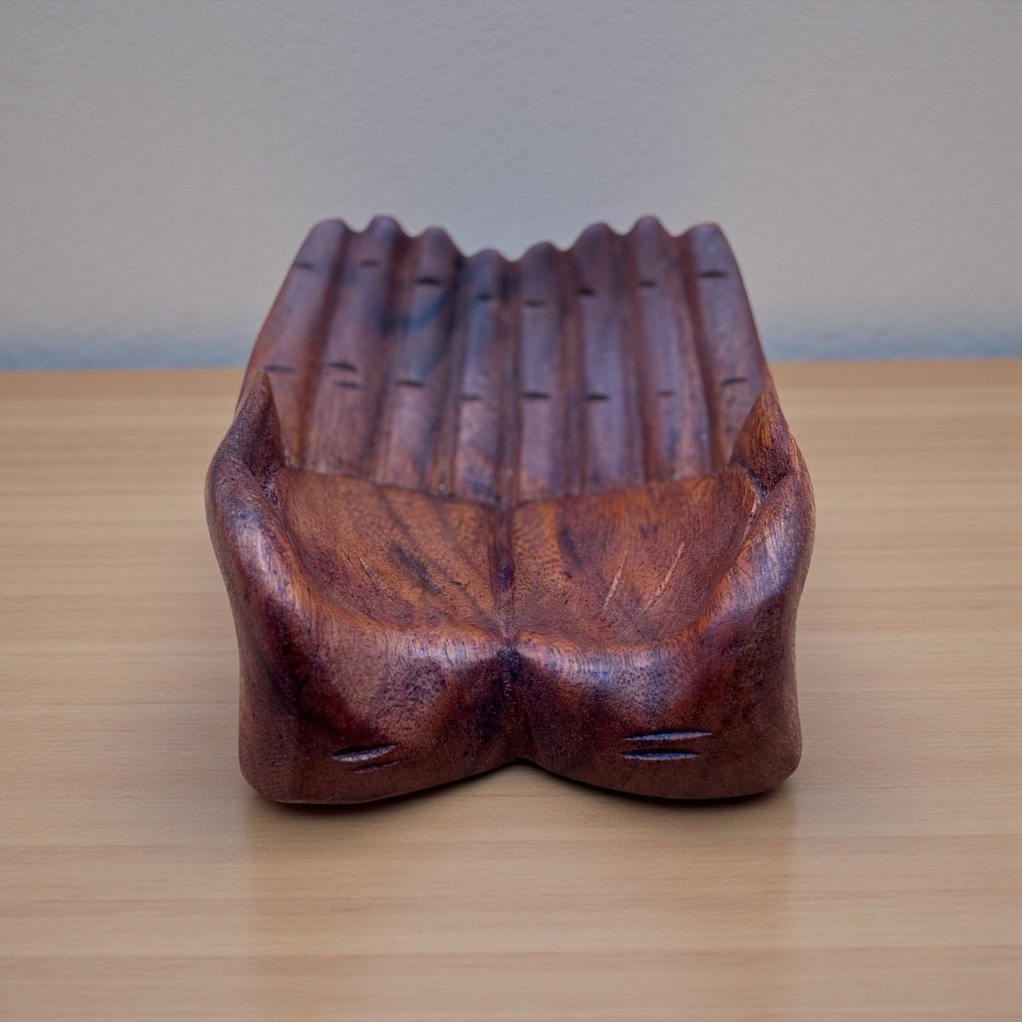 Hand-Carved Wooden Offering Hands Bowl (Indonesia)