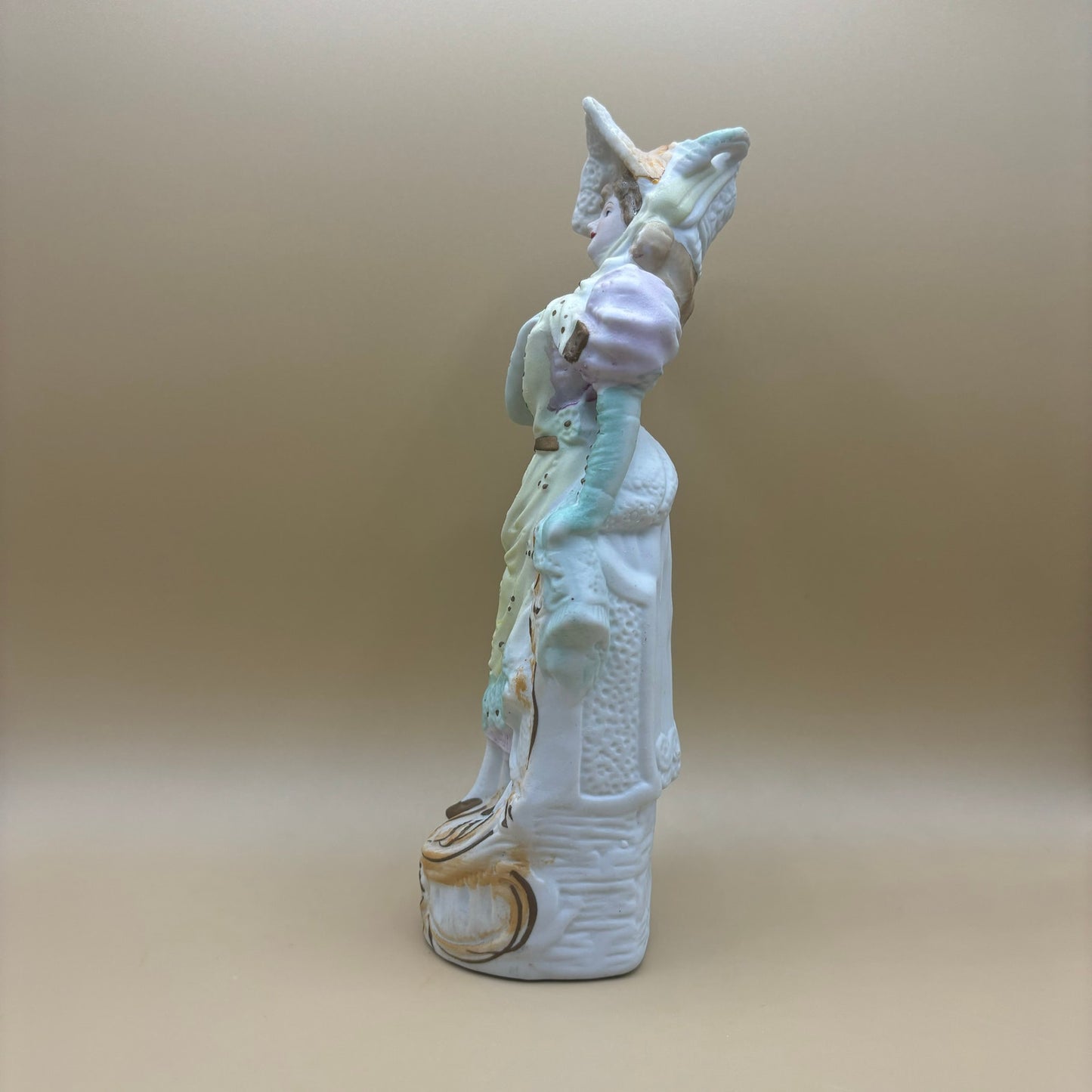 VTG Victorian Lady Figurine with Pastel Eyelet Dress