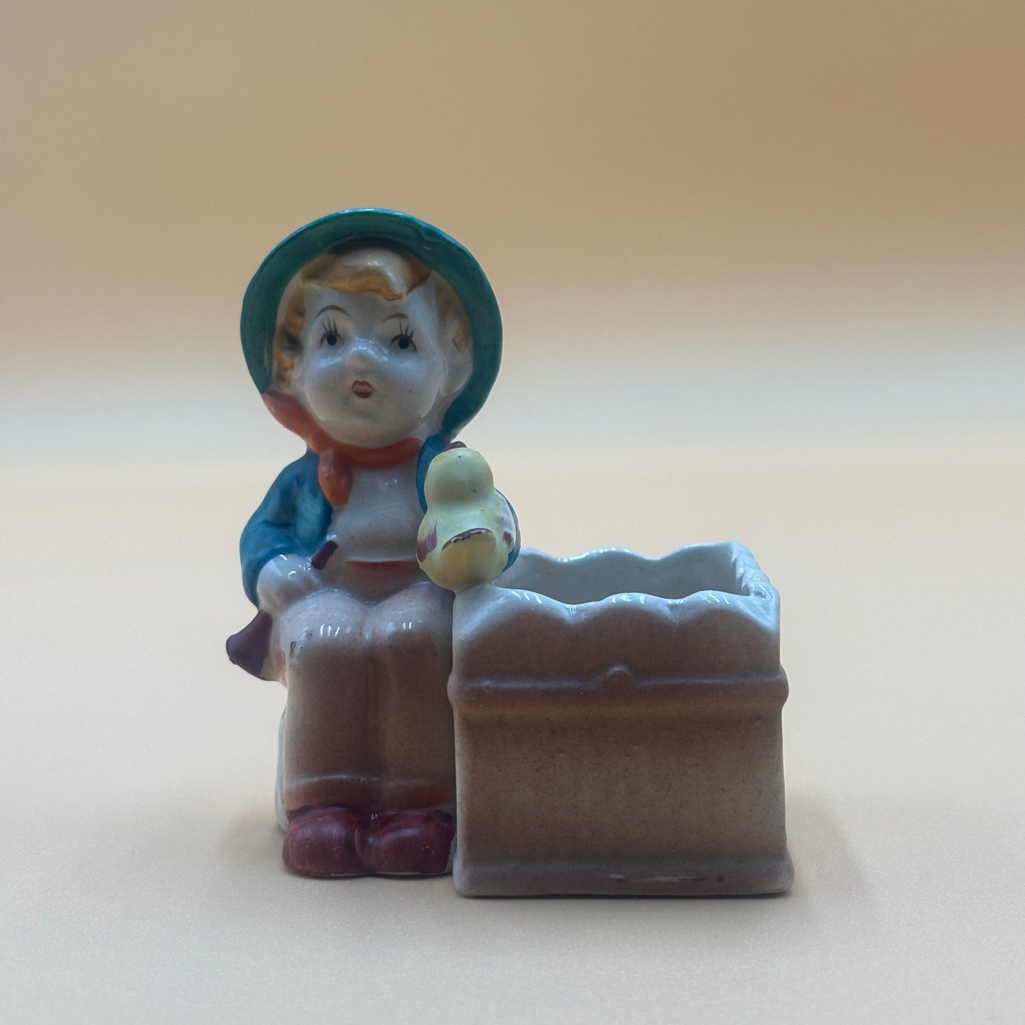 Vintage Occupied Japan Boy with Duck Planter - 1940s/50s