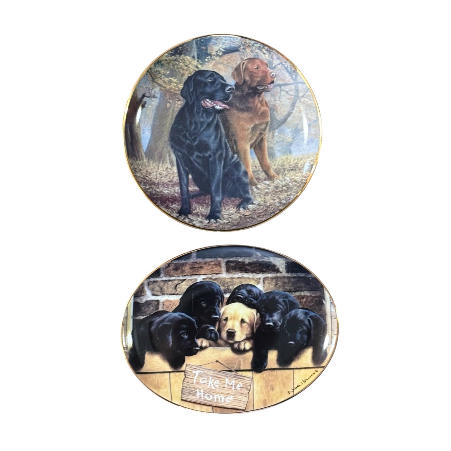 Nigel Hemming Franklin Mint Labrador Retriever Collector Plates – Set of 2