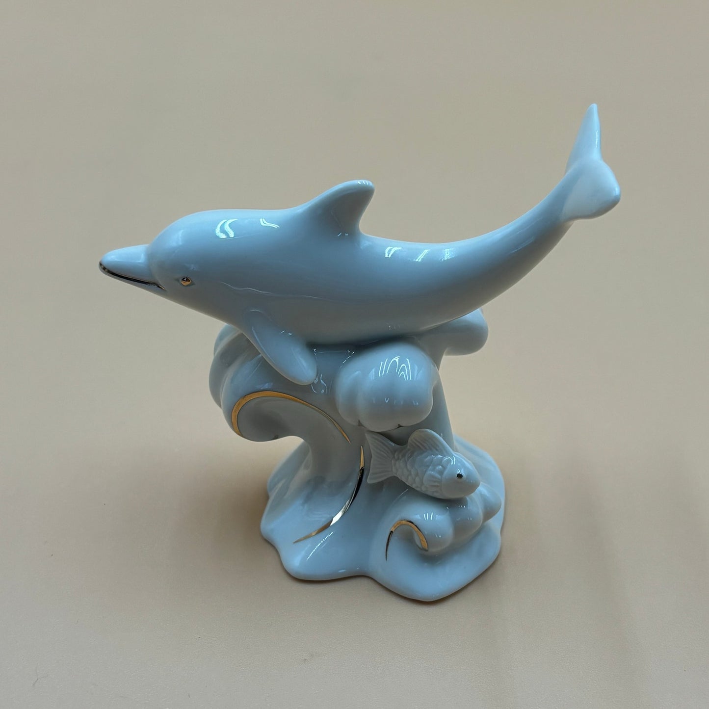 Lenox Porcelain Dolphin Figurine with Gold Accents