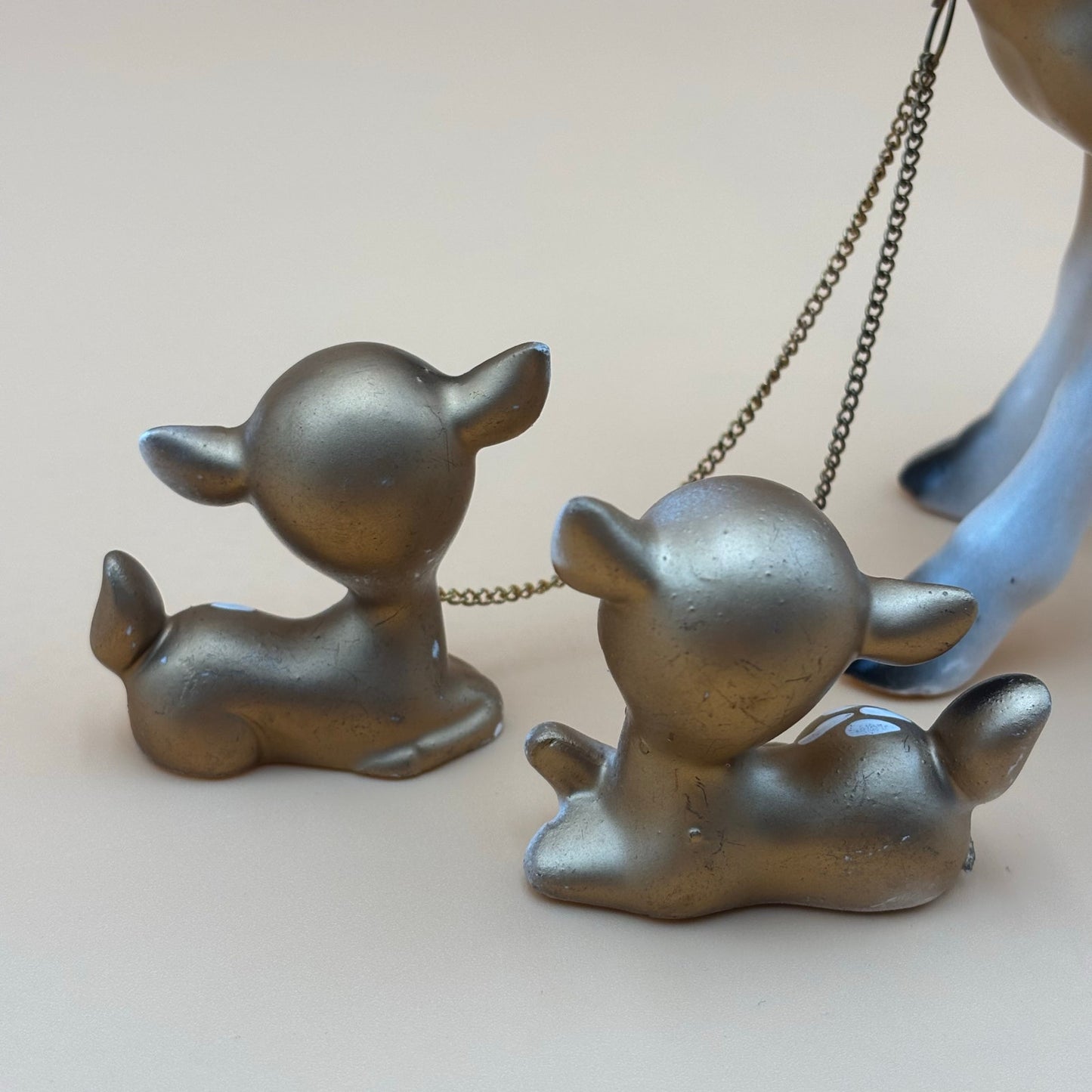 Vintage Ceramic Deer Family Figurine Set – Mid-Century Japan Style