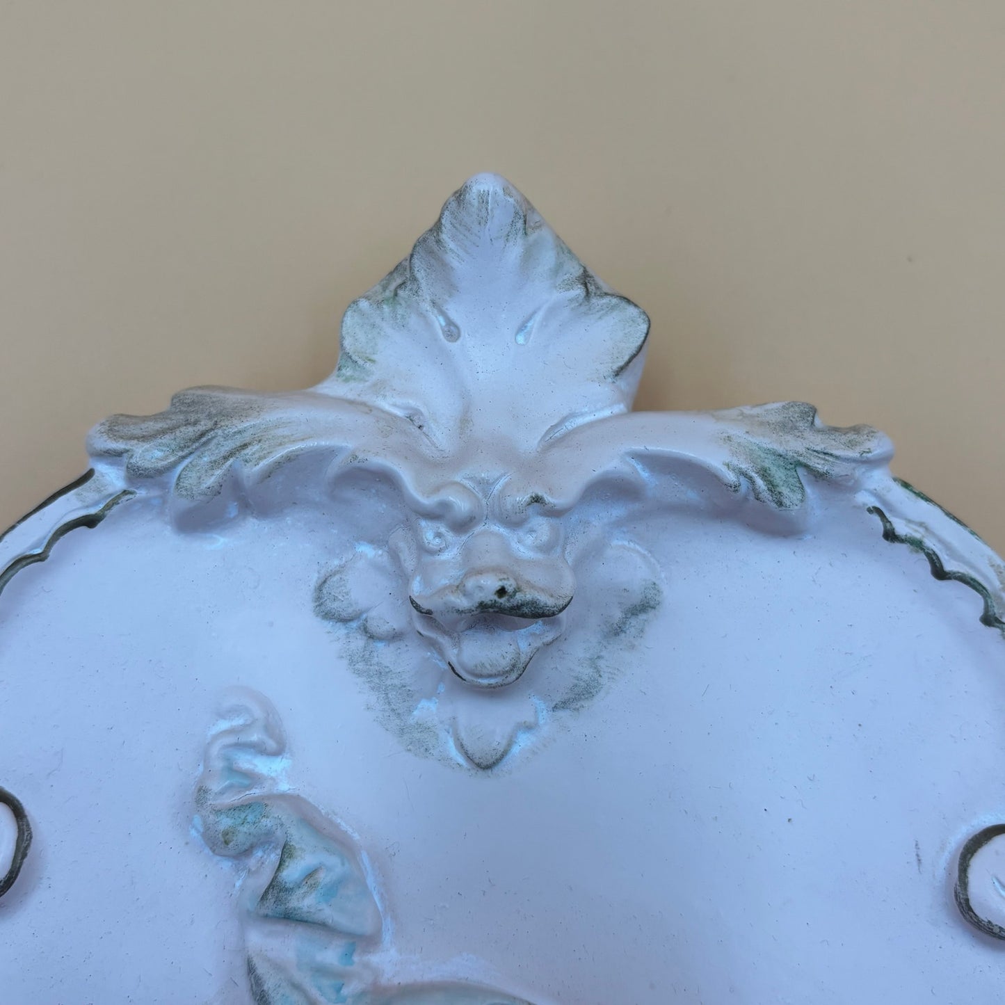 Pair of Alexander Backer Cherub Wall Plaques – Gilded Scrolls & Pastel Detail