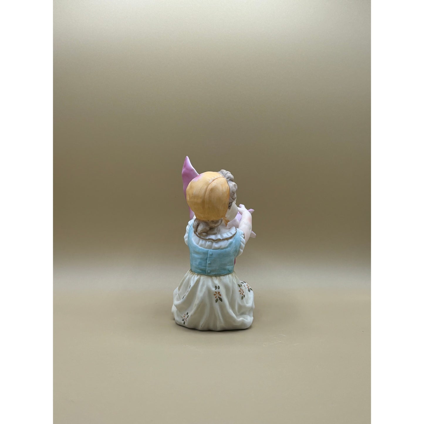 Vintage Japanese Bisque Girl with Tulip Vase 5.25"