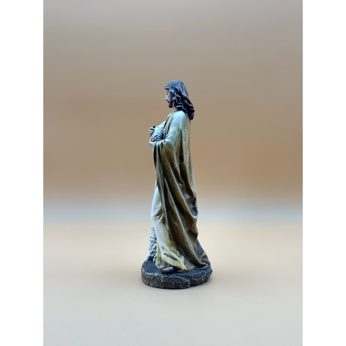 Jesus with Lamb Statue – “The Lord Is My Shepherd” 12"