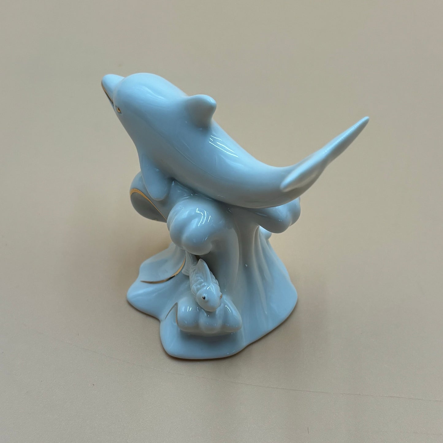 Lenox Porcelain Dolphin Figurine with Gold Accents