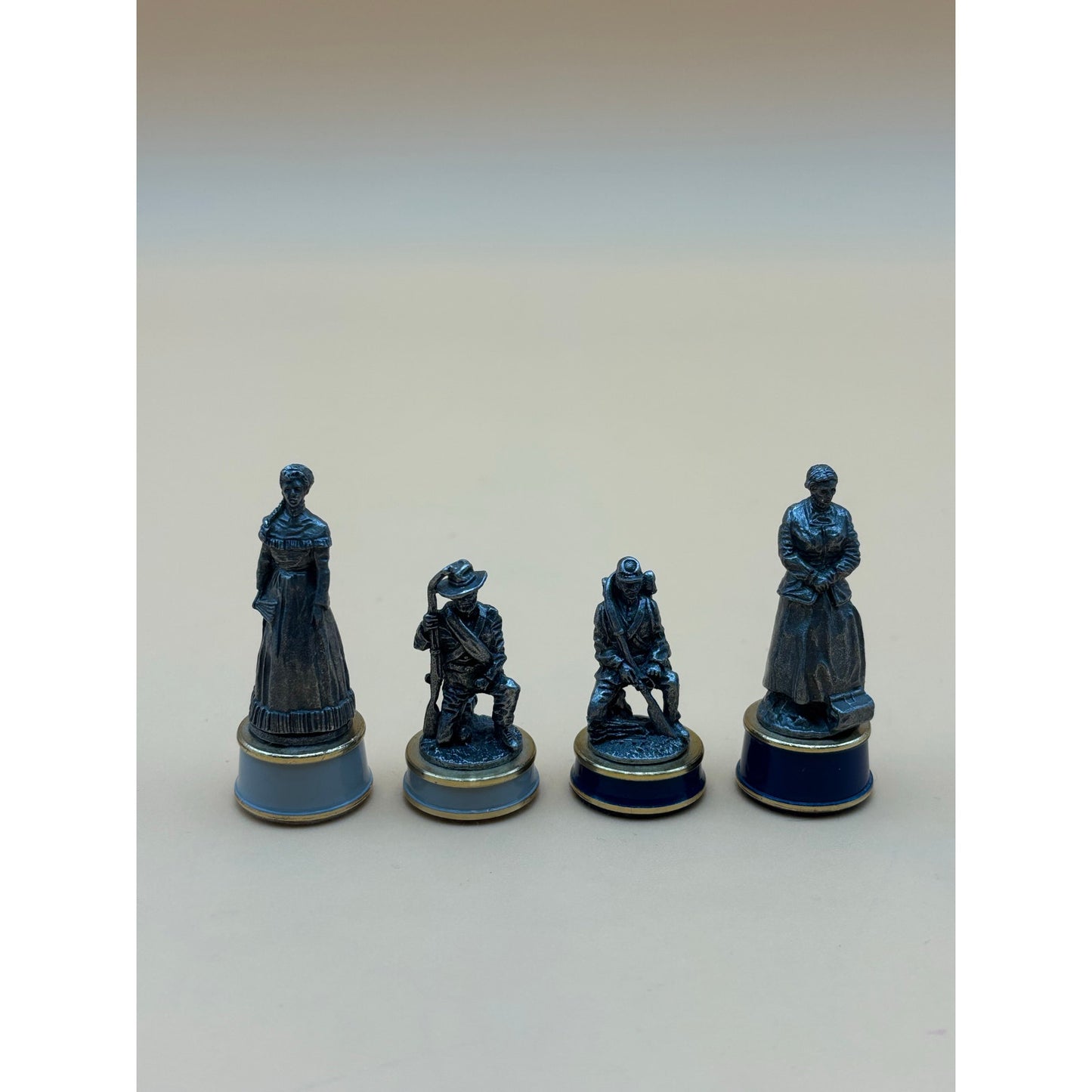 Franklin Mint Civil War Pewter Chess Pieces – Set of 4 (1983)