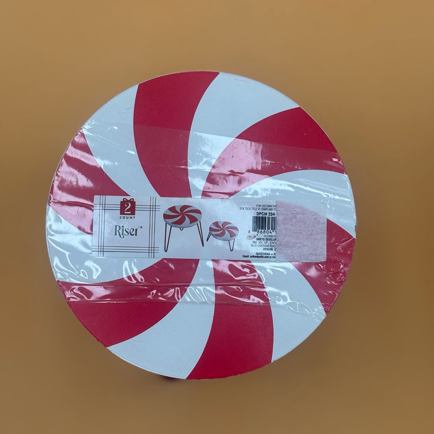 Peppermint Swirl Decorative Tables – Set of 4