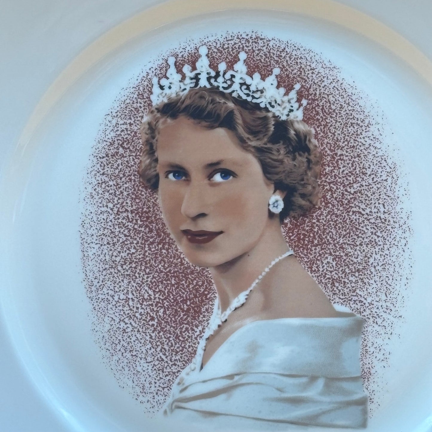 H.M. Queen Elizabeth II Coronation Plate Gold Trim Germany 10" 1954