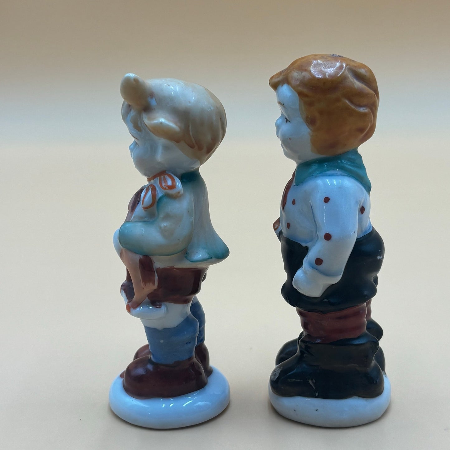 Vintage Occupied Japan Ceramic Boy Figurines - Set of 2