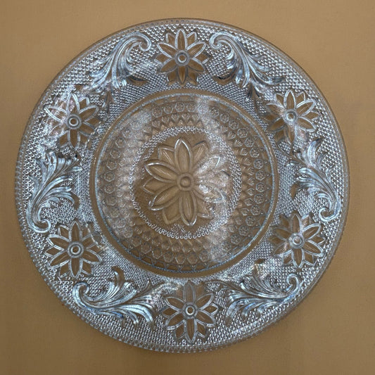 Vintage Set-4 Anchor Hocking Sandwich Glass Luncheon Plates - 8"