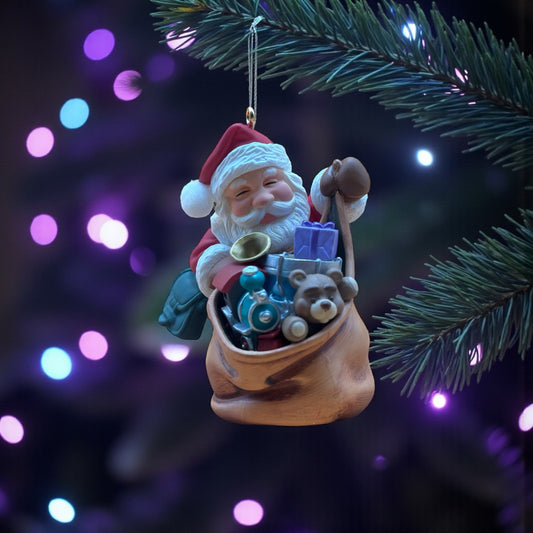 1996 Hallmark Keepsake Ornament Santa’s Magic Sack with Box Clips to Light