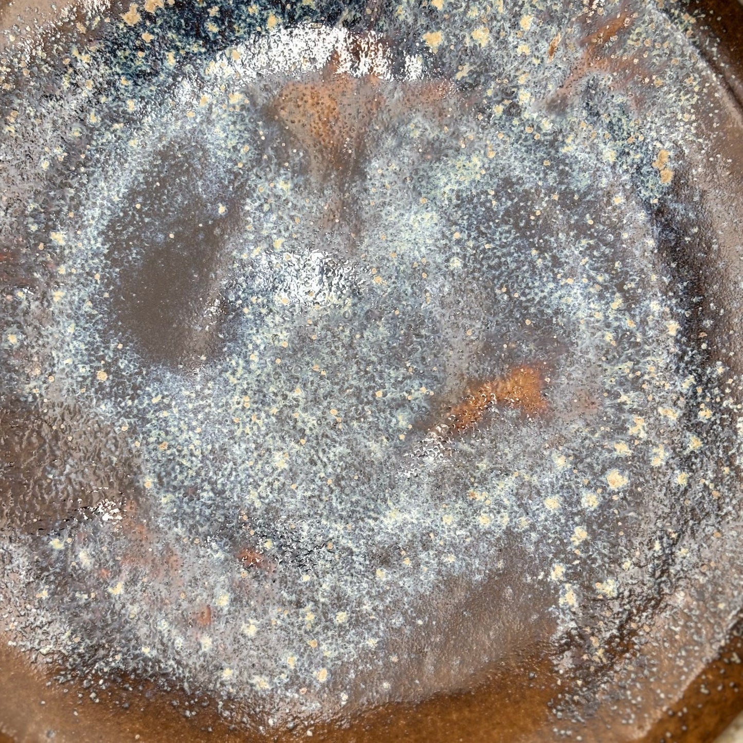 Vintage Studio Pottery Galaxy-Like Blue Glazed Bowl