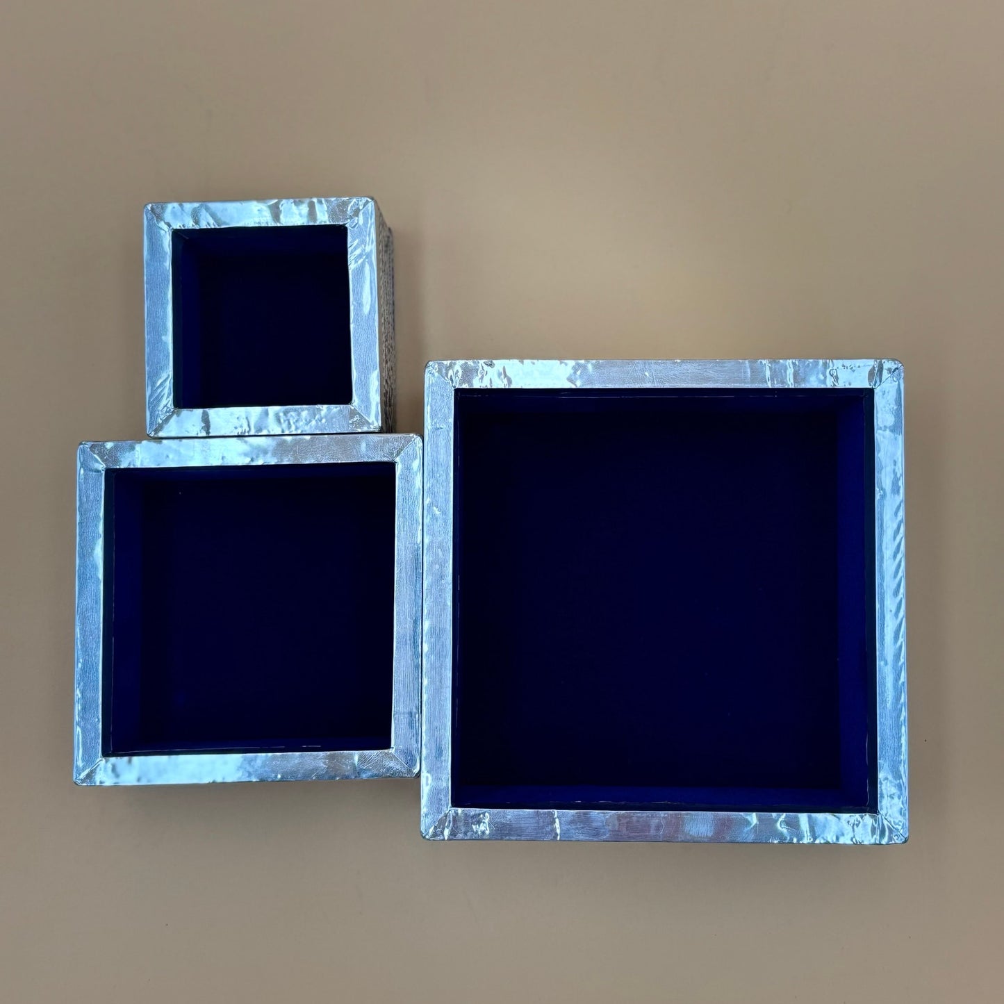 Handcrafted Silver-Toned Maple Leaf Trinket Box Set – 3 Sizes