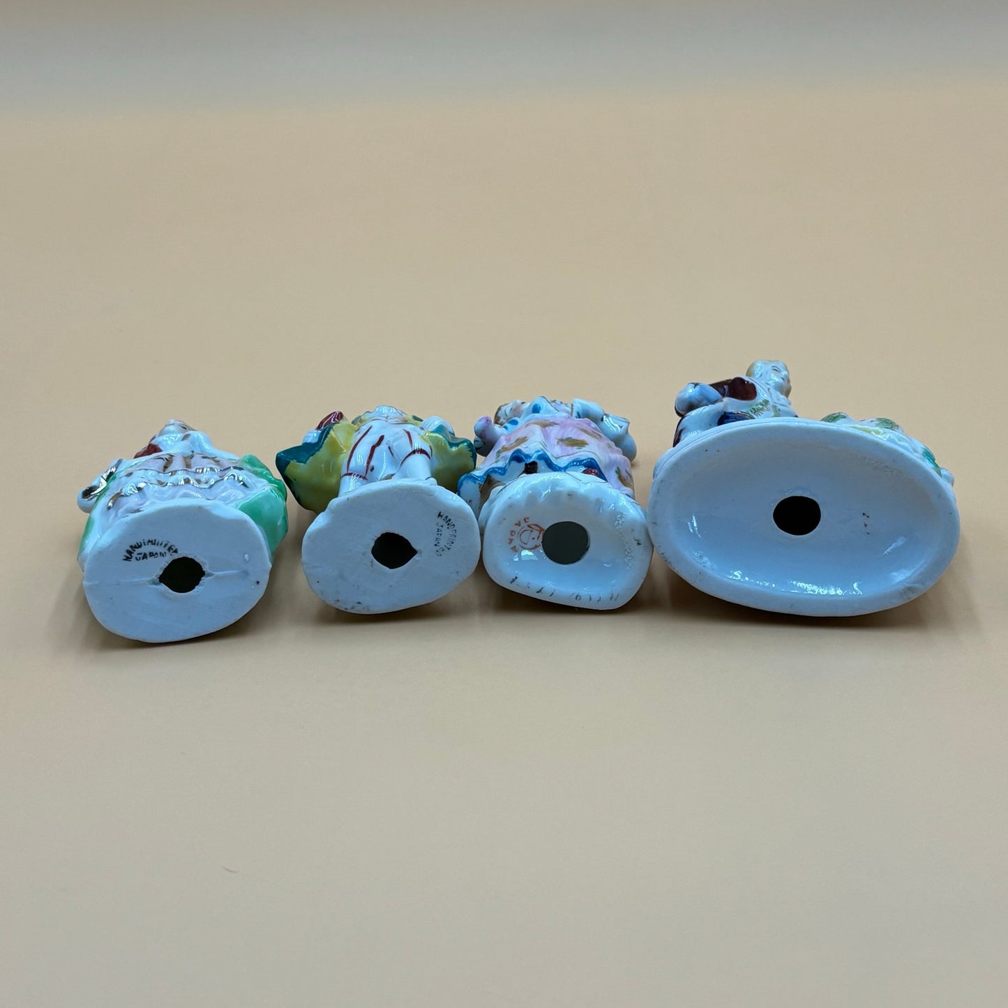 Vintage Hand-Painted Japanese Porcelain Figurines - Colonial Set (4 Pieces)