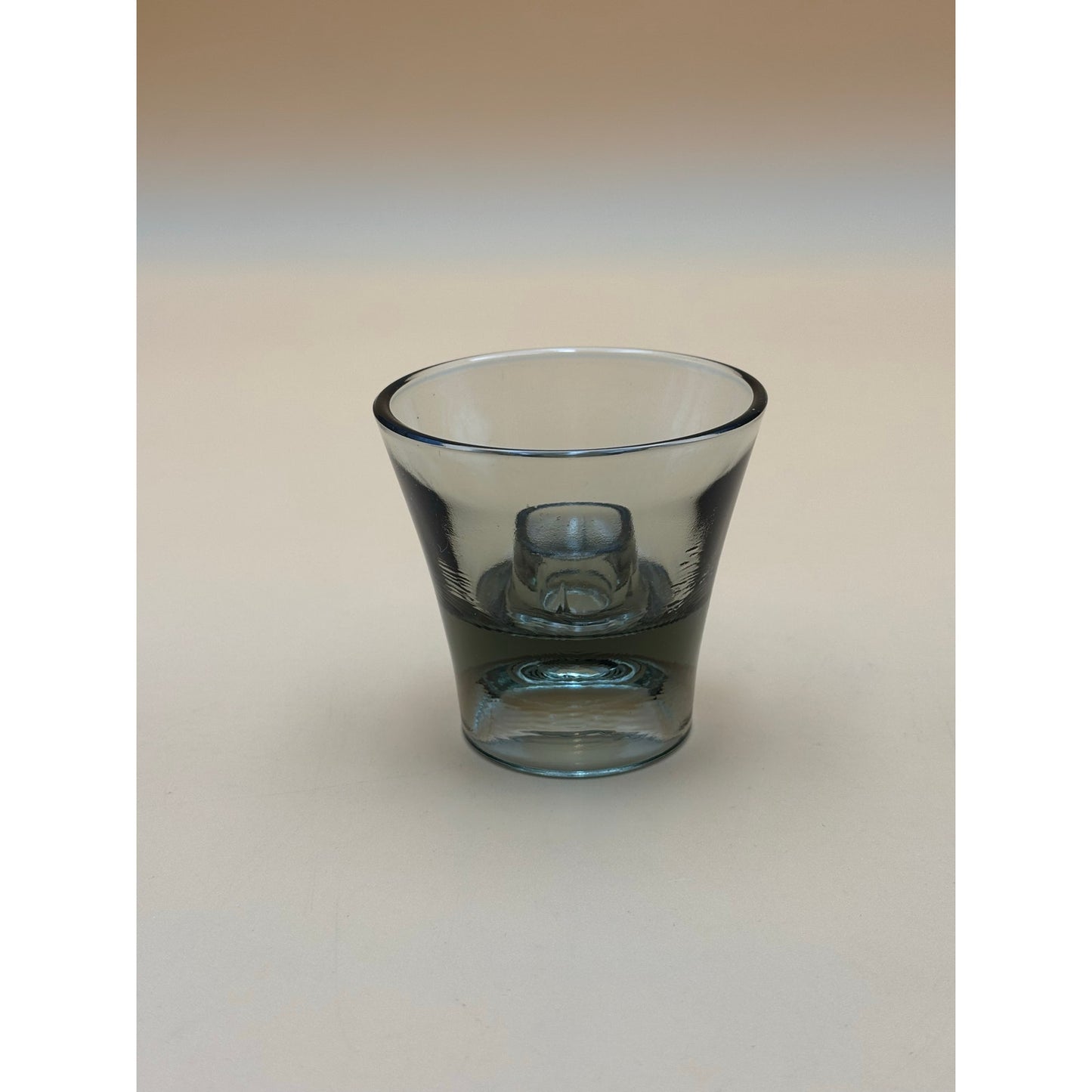 Smoky Gray Glass Taper Candle Holders Set of 2
