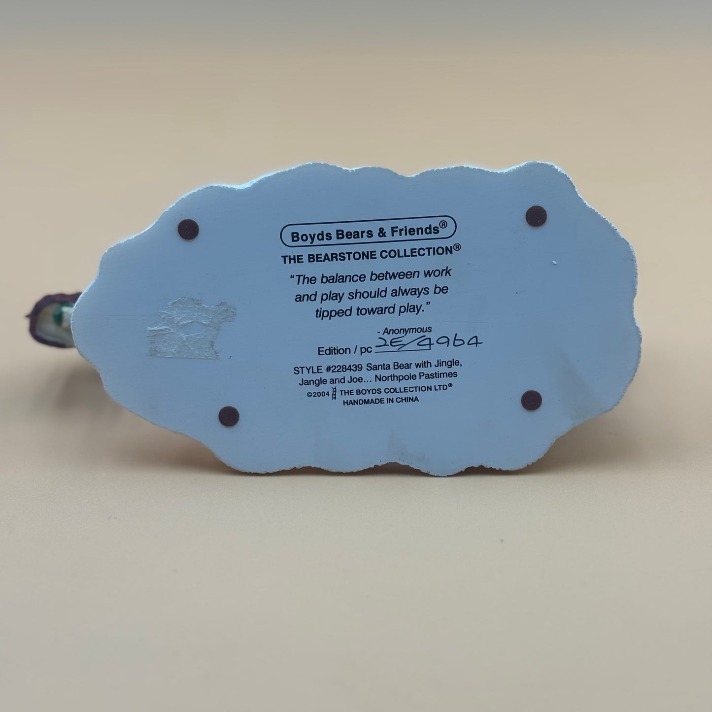 Boyds Bears & Friends “Santa Bear with Jingle, Jangle, and Joe” Figurine (2004