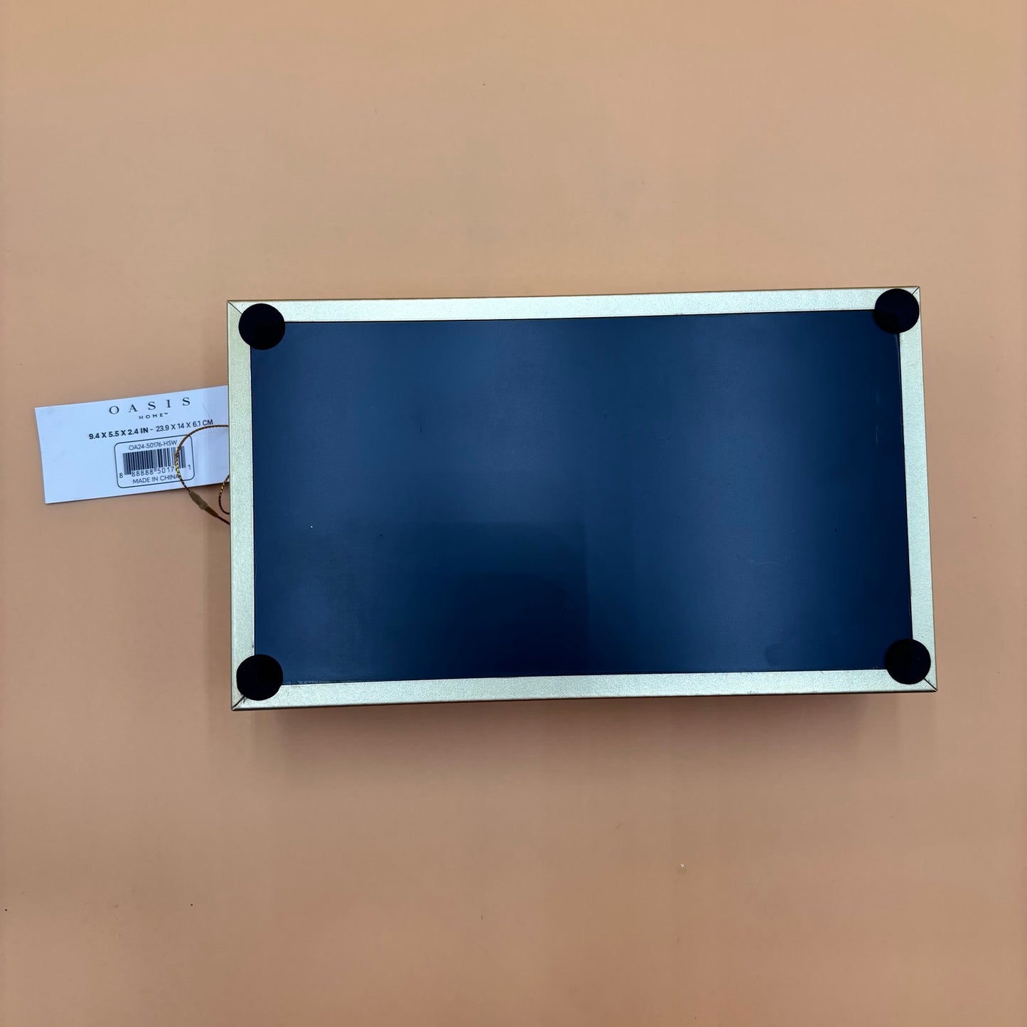 Oasis Home Glass & Mirror Display Box – Pink Faceted Sides – 9.5”