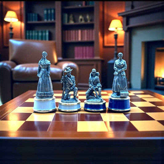 Franklin Mint Civil War Pewter Chess Pieces – Set of 4 (1983)