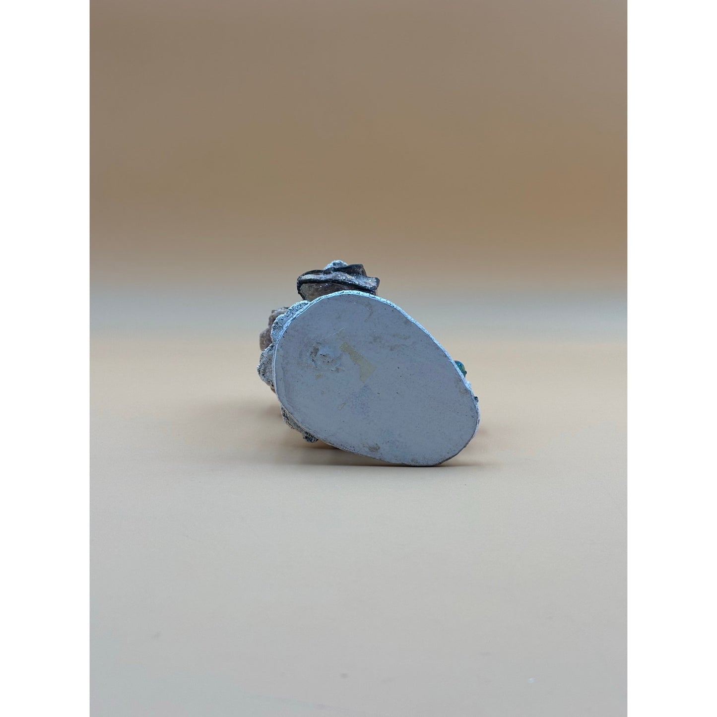 Vintage Crackle Santa and Girl Figurine with Glitter Finish