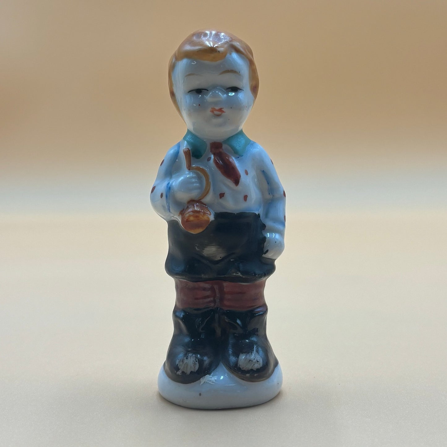 Vintage Occupied Japan Ceramic Boy Figurines - Set of 2